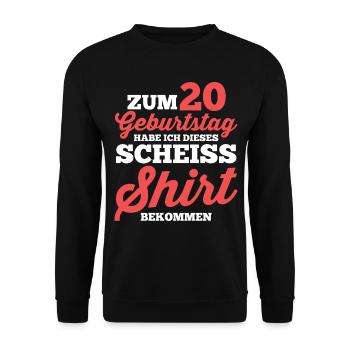 Zwanzig 20 Jahre Zwanzigster Geburtstag - Unisex Pullover - Schwarz - Vorne - Alina (178cm) & Michal (187cm)