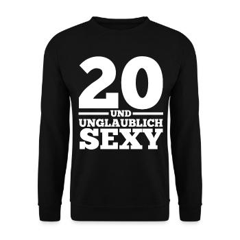 Zwanzig 20 Jahre Zwanzigster Geburtstag - Unisex Pullover - Schwarz - Vorne - Alina (178cm) & Michal (187cm)