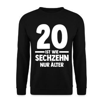 Zwanzig 20 Jahre Zwanzigster Geburtstag - Unisex Pullover - Schwarz - Vorne - Alina (178cm) & Michal (187cm)