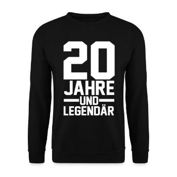Zwanzig 20 Jahre Zwanzigster Geburtstag - Unisex Pullover - Schwarz - Vorne - Alina (178cm) & Michal (187cm)