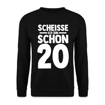 Zwanzig 20 Jahre Zwanzigster Geburtstag - Unisex Pullover - Schwarz - Vorne - Alina (178cm) & Michal (187cm)