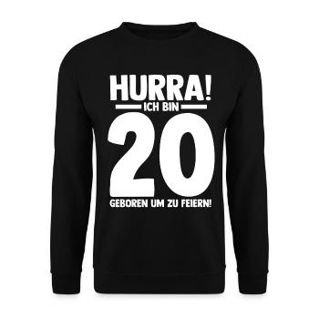 Zwanzig 20 Jahre Zwanzigster Geburtstag - Unisex Pullover - Schwarz - Vorne - Alina (178cm) & Michal (187cm)