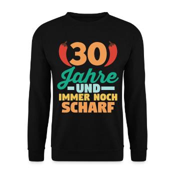 Dreißig Dreißigster 30 Jahre Geburtstag - Unisex Pullover - Schwarz - Vorne - Alina (178cm) & Michal (187cm)