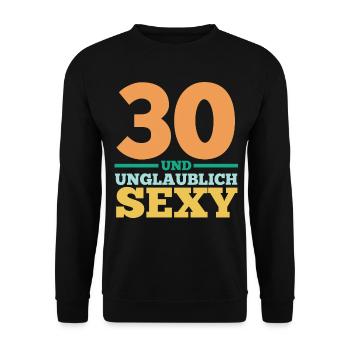 Dreißig 30 Jahre Dreißigster Geburtstag - Unisex Pullover - Schwarz - Vorne - Alina (178cm) & Michal (187cm)