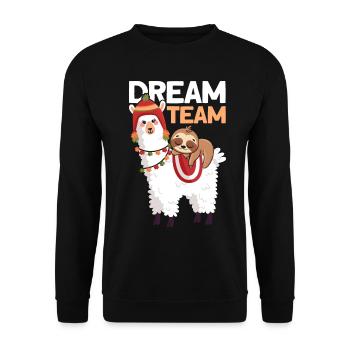 Paresseux de lama - Sweat-shirt Unisexe - noir - Devant - Alina (178cm) & Michal (187cm)