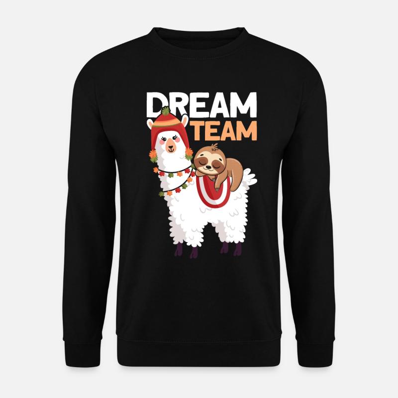 Llama Sloth - Unisex Sweatshirt - black