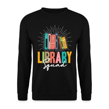 Library Squad - Unisex Sweatshirt - black - Front - Alina (178cm) & Michal (187cm)