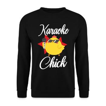 Karaoke Singer Chicken Karaoke - Unisex Pullover - Schwarz - Vorne - Alina (178cm) & Michal (187cm)