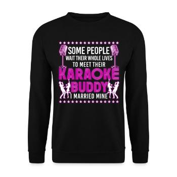Chanteur de karaoké Mari Femme - Sweat-shirt Unisexe - noir - Devant - Alina (178cm) & Michal (187cm)