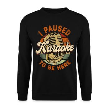 Karaoke Singer Retro Vintage I - Unisex Pullover - Schwarz - Vorne - Alina (178cm) & Michal (187cm)