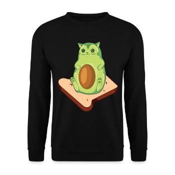 Avocado Toast Avocado Cat - Unisex Sweatshirt - black - Front - Alina (178cm) & Michal (187cm)