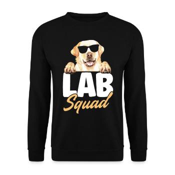 Lab Squad Labrador - Unisex Pullover - Schwarz - Vorne - Alina (178cm) & Michal (187cm)