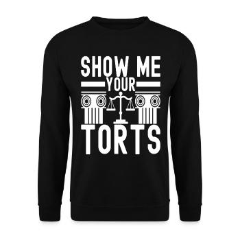 Law Student Judge Public Prosecutor - Unisex Sweatshirt - black - Front - Alina (178cm) & Michal (187cm)