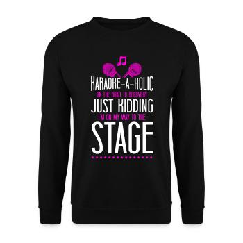 Karaoke Singer Karaoke-A-Holic On - Unisex Sweatshirt - black - Front - Alina (178cm) & Michal (187cm)