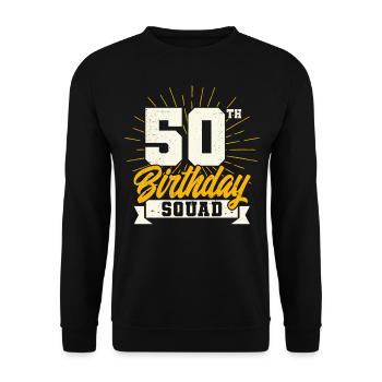 50 Geburtstag - Unisex Pullover - Schwarz - Vorne - Alina (178cm) & Michal (187cm)