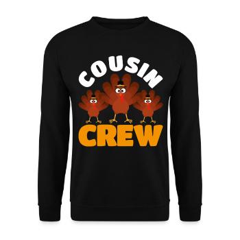 Cousin Crew - Unisex Pullover - Schwarz - Vorne - Alina (178cm) & Michal (187cm)
