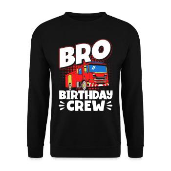 Feuerwehrmann Geburtstag Kinder - Unisex Pullover - Schwarz - Vorne - Alina (178cm) & Michal (187cm)