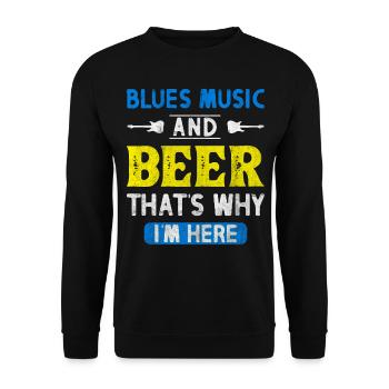 Blues Musik und Bier - Unisex Pullover - Schwarz - Vorne - Alina (178cm) & Michal (187cm)