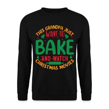 Cuisson de Noël avec grand-père grand-père - Sweat-shirt Unisexe - noir - Devant - Alina (178cm) & Michal (187cm)