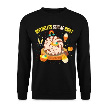 Official Sleep Shirt Sleepy Cat Easter Season - Unisex Sweatshirt - black - Front - Alina (178cm) & Michal (187cm)