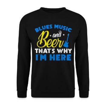 Blues Musik und Bier - Unisex Pullover - Schwarz - Vorne - Alina (178cm) & Michal (187cm)