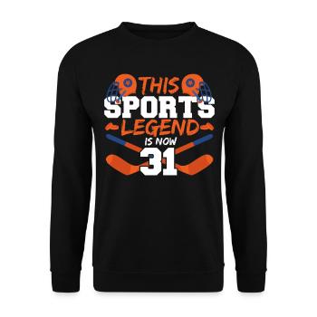 This sports legend is now 31, ice hockey game - Unisex Sweatshirt - black - Front - Alina (178cm) & Michal (187cm)