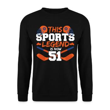Diese Sport-legende Ist Jetzt 51, Eishockey-spiel - Unisex Pullover - Schwarz - Vorne - Alina (178cm) & Michal (187cm)