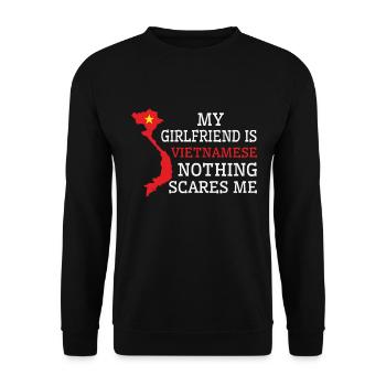 Rien ne me fait peur Ma copine est - Sweat-shirt Unisexe - noir - Devant - Alina (178cm) & Michal (187cm)
