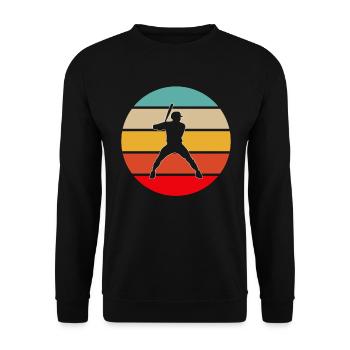 Baseball Retro - Unisex Pullover - Schwarz - Vorne - Alina (178cm) & Michal (187cm)