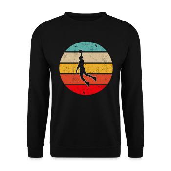 Basketball Retro - Unisex Pullover - Schwarz - Vorne - Alina (178cm) & Michal (187cm)