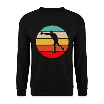 Boxen Retro Logo - Unisex Pullover - Schwarz - Vorne - Alina (178cm) & Michal (187cm)