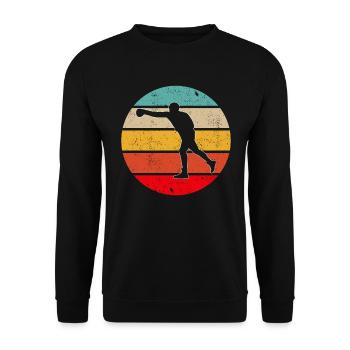 Boxen Retro - Unisex Pullover - Schwarz - Vorne - Alina (178cm) & Michal (187cm)