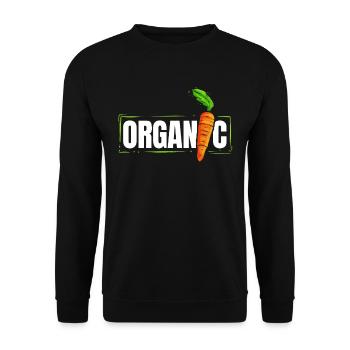 Organic Carrot Logo For Going Vegan - Unisex Sweatshirt - black - Front - Alina (178cm) & Michal (187cm)