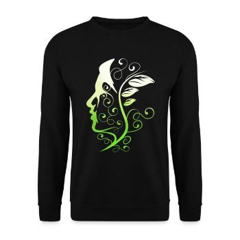 Végétalien dans ma tête. Green Mind, Devenez végétalien - Sweat-shirt Unisexe - noir - Devant - Alina (178cm) & Michal (187cm)