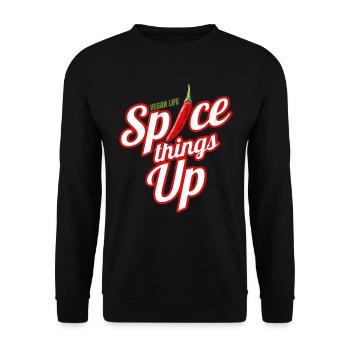Vegan Life - Spice Things Up - Go Vegan - Unisex Sweatshirt - black - Front - Alina (178cm) & Michal (187cm)