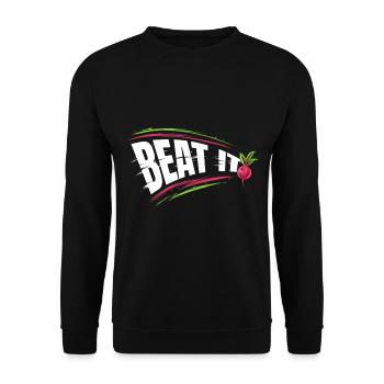 Battez-le en plantant et en mangeant des betteraves - Devenez végétalien - Sweat-shirt Unisexe - noir - Devant - Alina (178cm) & Michal (187cm)