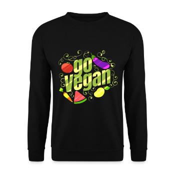Watermelon, Eggplant, Carrot, Tomato And Pear - - Unisex Pullover - Schwarz - Vorne - Alina (178cm) & Michal (187cm)