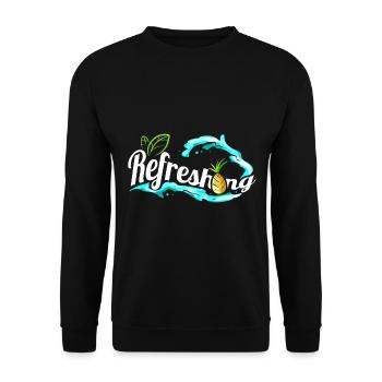 Leaves And Pineapple And Refreshing Waves - Go - Unisex Sweatshirt - black - Front - Alina (178cm) & Michal (187cm)
