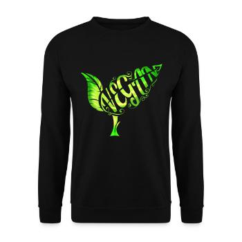 Vegetarians Love This Green Plant With The Word - Unisex Sweatshirt - black - Front - Alina (178cm) & Michal (187cm)
