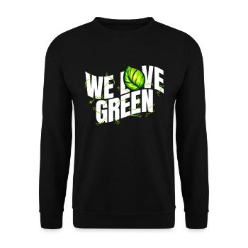 Jeu de mots végétarien - We Love Green - Go Vegan - Sweat-shirt Unisexe - noir - Devant - Alina (178cm) & Michal (187cm)