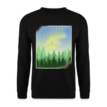 SAPINS CRÉATIFS DE PAYSAGE FORESTIER - Sweat-shirt Unisexe - noir - Devant - Alina (178cm) & Michal (187cm)
