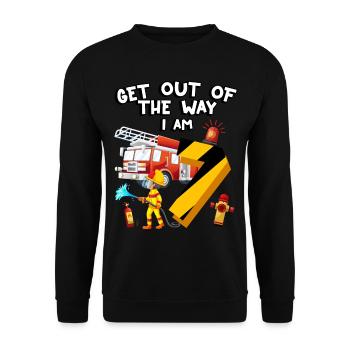 Pompier Pompiers J’ai 7 ans - Sweat-shirt Unisexe - noir - Devant - Alina (178cm) & Michal (187cm)