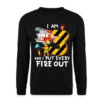 Pompiers pompiers J’ai 3 ans - Sweat-shirt Unisexe - noir - Devant - Alina (178cm) & Michal (187cm)