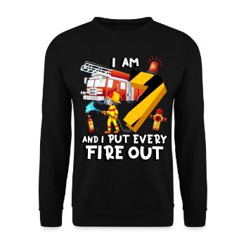 Pompier Pompiers J’ai 7 ans - Sweat-shirt Unisexe - noir - Devant - Alina (178cm) & Michal (187cm)