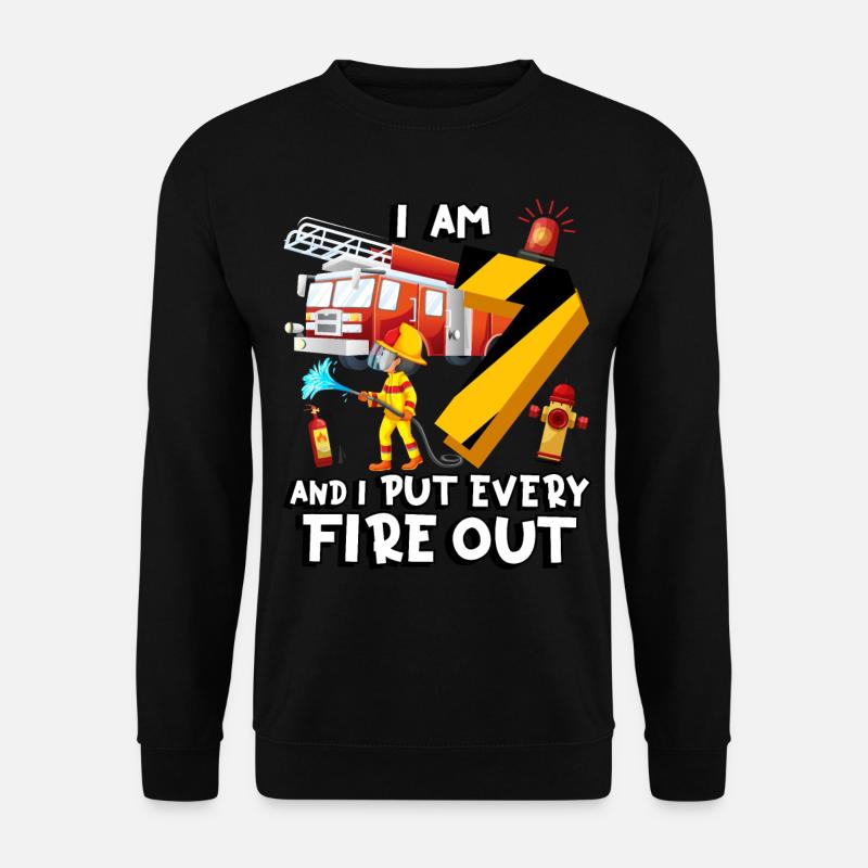 Pompier Pompiers J’ai 7 ans - Sweat-shirt Unisexe - noir