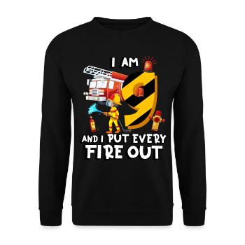 Pompiers pompiers J’ai 9 ans - Sweat-shirt Unisexe - noir - Devant - Alina (178cm) & Michal (187cm)