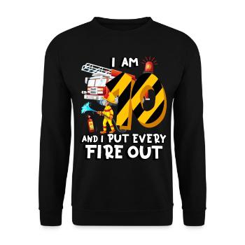 Pompiers pompiers J’ai 10 ans - Sweat-shirt Unisexe - noir - Devant - Alina (178cm) & Michal (187cm)