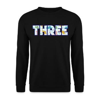Trois ans de dinosaures colorés 3ème anniversaire - Sweat-shirt Unisexe - noir - Devant - Alina (178cm) & Michal (187cm)