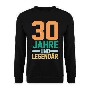 Dreißig 30 Jahre Dreißigster Geburtstag - Unisex Pullover - Schwarz - Vorne - Alina (178cm) & Michal (187cm)