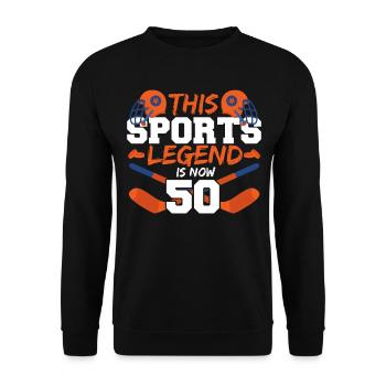 Diese Sportlegende Ist Jetzt 50, Eishockeyspiel - Unisex Pullover - Schwarz - Vorne - Alina (178cm) & Michal (187cm)